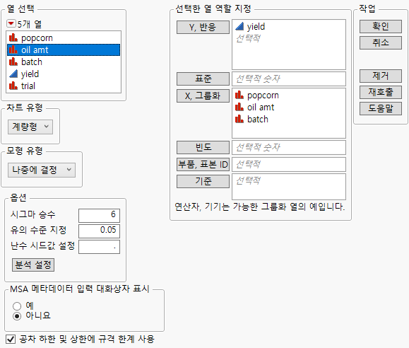 Variability Chart Window