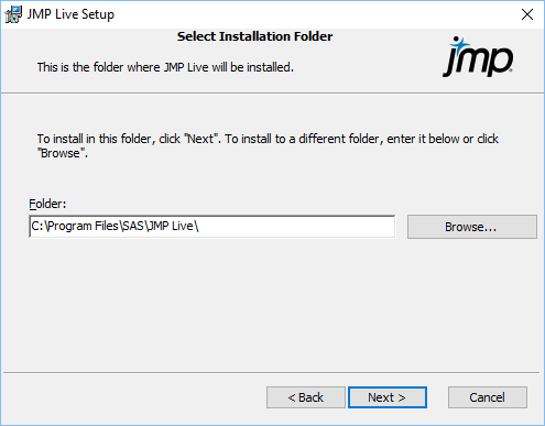 Specify Installation Folder Specify Installation Folder