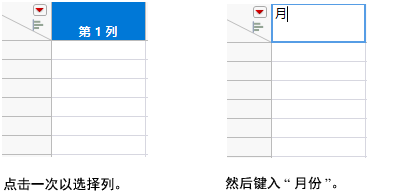 Entering a Column Name