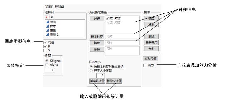 XBar Control Chart Launch Window