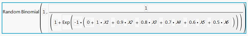 Random Binomial Formula for Y Simulated