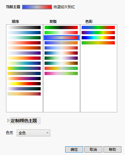 Continuous Color Themes Window