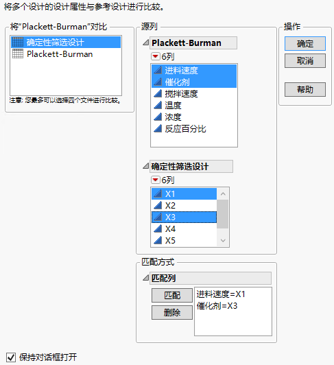 Selection of Columns for Matching