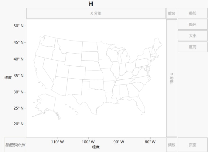 Example of Cities.jmp After Dragging State to Map Shape