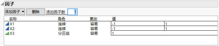 Factors with Two Continuous Factors and a Blocking Factor