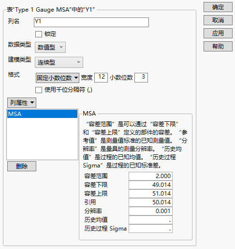 MSA Column Property