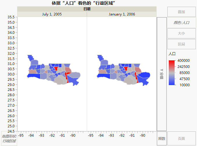 Population of Parishes Before and After Katrina